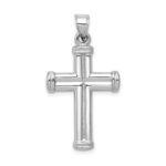 14k White Gold Hollow Cross Pendant