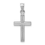 14K White Gold Hollow Crucifix Reversible to Cross Pendant - Image 4