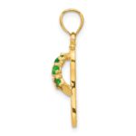 14k 3-D May/Green CZ Birthstone Flip Flop Pendant - Image 2