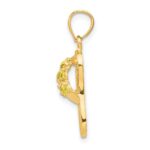 14k 3-D November/Yellow CZ Birthstone Flip Flop Pendant - Image 2