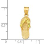 14k 3-D November/Yellow CZ Birthstone Flip Flop Pendant - Image 3