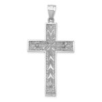 14k Two-tone Crucifix with Flower Center Pendant - Image 4