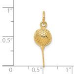 14k Domed Golf Ball on Tee Charm - Image 3