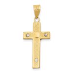 14K Two-tone Diamond-cut Crucifix Charm - Image 4