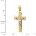14K Two-tone Diamond-cut Crucifix Charm - Image 3