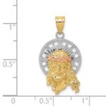 14K Tri-color Diamond-cut Christ Charm - Image 3