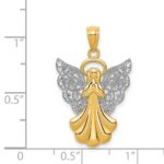 14k and White Rhodium Filigree Angel Pendant - Image 3
