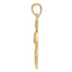 14k and White Rhodium Communion Cross with Dove and Praying Hands Pendant - Image 2