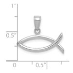 14k White Gold Ichthus Fish Pendant - Image 3