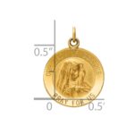 14k Polished and Satin Solid Our Lady of Sorrows Medal Round Charm - Image 3
