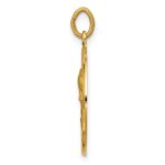 14k Polished and Satin Solid Our Lady of Sorrows Medal Round Pendant - Image 2