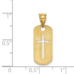 14k Polished Cross Cut-out Dog Tag Pendant - Image 3