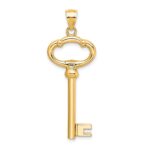14K Polished 3-D KEY TO MY HEART Key Charm - Image 3