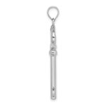 14K White Gold 3D KEY TO MY HEART Key Charm - Image 2