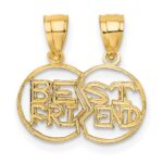 14K 2-Piece Break-apart Cut-out BEST FRIEND Charm