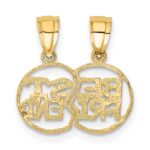 14K 2-Piece Break-apart Cut-out BEST FRIEND Charm - Image 4