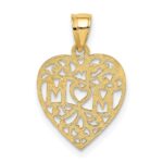 14K MOM in Heart Charm - Image 3