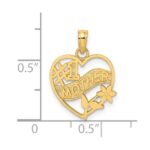 14K #1 MOTHER in Heart Frame Charm - Image 4