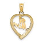 14K #1 MOM in Heart Charm - Image 3