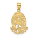 14K GOOD LUCK Horseshoe and Clover Charm - Image 3