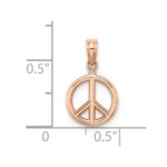 14k Rose Gold 3-D Peace Symbol Charm - Image 5