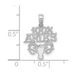 14k White Gold 100% ARIES Zodiac Charm - Image 2