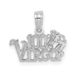14k White Gold 100% VIRGO Zodiac Charm