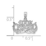 14k White Gold 100% PISCES Zodiac Charm - Image 2