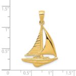14K 2-D Sailboat Pendant - Image 3