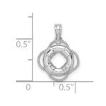 14K White Gold 3-D Life Preserver Pendant - Image 3