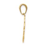 14K Hummingbird with Flower Round Scalloped Frame Pendant - Image 2