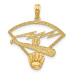 14K Baseball Diamond with Glove/Bat/Ball Pendant