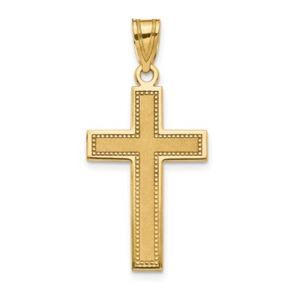 14K Medium Satin Cross Pendant
