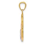 14K Two-tone and White Rhodium Polished 3 Hearts Pendant - Image 2
