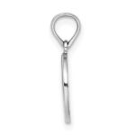 14K White Gold Mini Fleur de Lis Oval Charm - Image 2