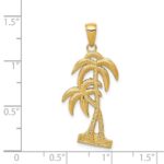 14K Polished and Textured Palm Trees Pendant - Image 3