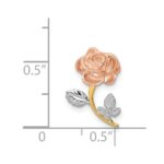 14K Two-tone with White Rhodium Polished Rose Chain Slide - Image 4