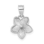 14K White Gold Polished Mini Plumeria Pendant - Image 4