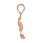 14K Rose Gold Satin Diamond-cut Plumeria Pendant - Image 2