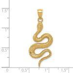 14K Polished Textured Snake Pendant - Image 3