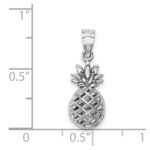 14K White Gold Polished 3-D Pineapple Pendant - Image 3
