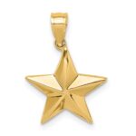 14K Polished Star Pendant