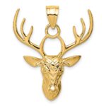 14K Polished Deer Head Pendant