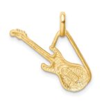 14K Brushed and Diamond-cut Electric Guitar Pendant - Image 3