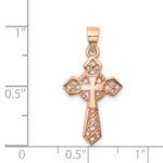 14K Rose Polished Celtic Cross Pendant - Image 4