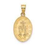14K Polished Solid Miraculous Medal Oval Pendant - Image 3