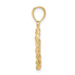 14K Brushed and  Polished Diamond-cut Virgin Mary Pendant - Image 2