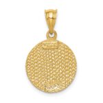 14K Brushed Diamond-Cut Virgin Mary Pendant - Image 3