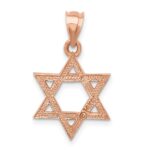 14K Rose Gold Polished Star of David Pendant - Image 3