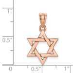 14K Rose Gold Polished Star of David Pendant - Image 4